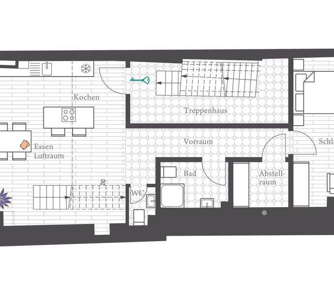 Erstbezug historische 3-Zi Maisonette Whg
