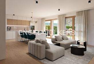 Lichtdurchfluteter Wohn-/ Essbereich mit Zugang zum Garten und der Terrasse