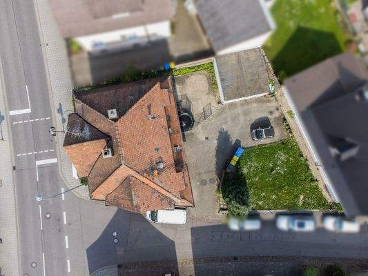 Vogelperspektive Haus mit Bauplatz