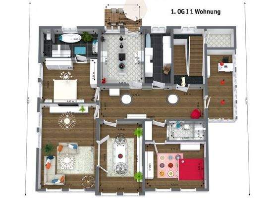 3D Grundriss Bel Etage