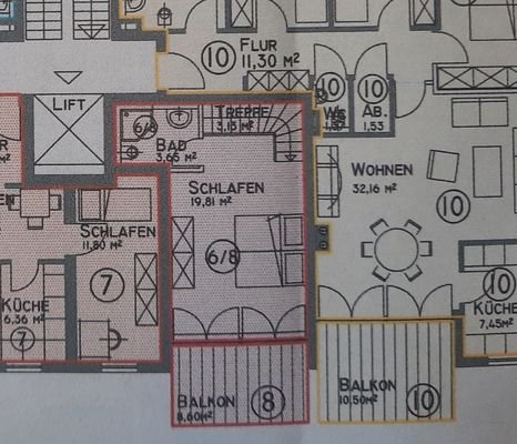 Grundriss Whg 6/8 2 Ebene