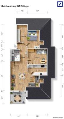 Grundriss bem. Galeriewohnung Eisl.