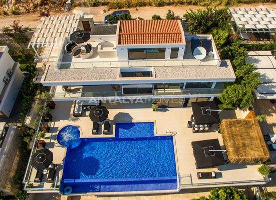 Sea and Mountain-View Villa with Private Pool in Kalkan Kaş
