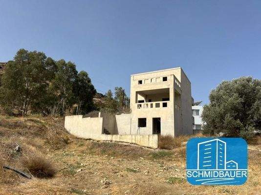 Kreta, Pitsidia: Rohbau - Unfertiges Haus in herrlicher Lage zu verkaufen