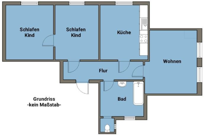 Ruhige 3-Raum-Wohnung im Grünen Dachgeschoß