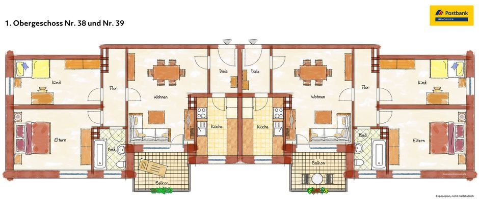 Grundriss f. Nr. 38 u. Nr. 39