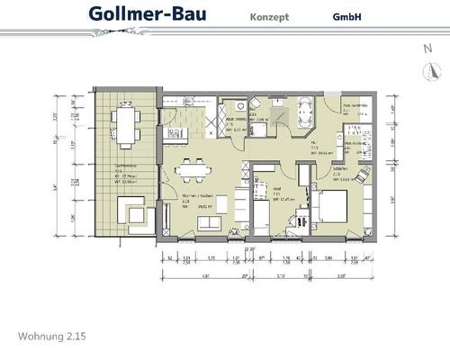 Grundriss Wohnung 2.15