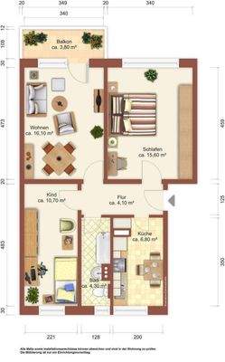 Grundriss Möblierungsvorschlag