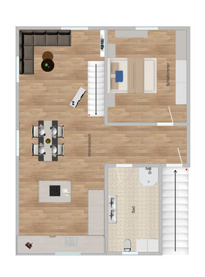 Raumaufteilung WHG DG Ost 