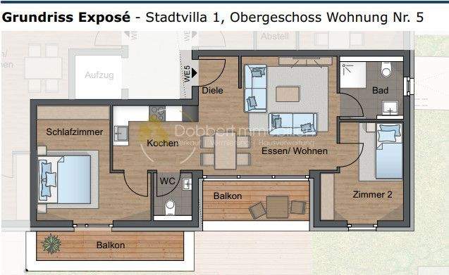 WE 5 Grundriss OG Villa 1