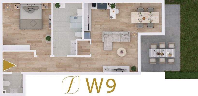 Grüner Blick. Großzügiger Balkon. Genuss