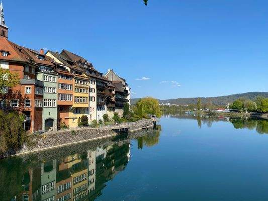 Blick von Rheinbrücke Laufenburg (Baden)