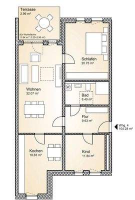 Grundriss Whg 4
