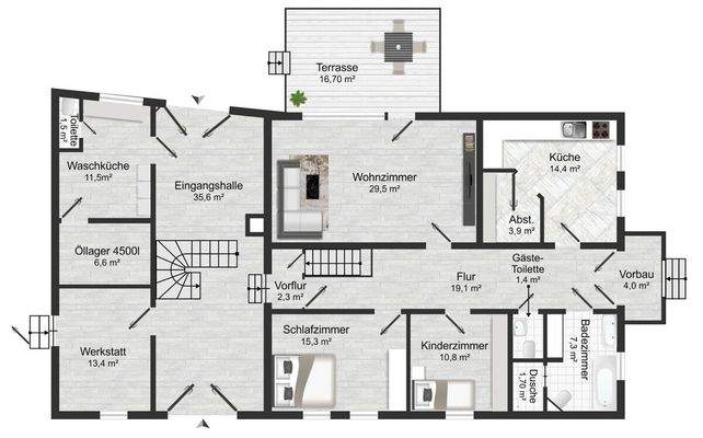 Grundriss Fachwerkhaus EG