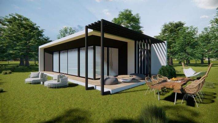 Kreta, Almyrida: Kleines Einfamilienhaus in fußläufiger Entfernung zum Strand mit Gemeinschaftspool