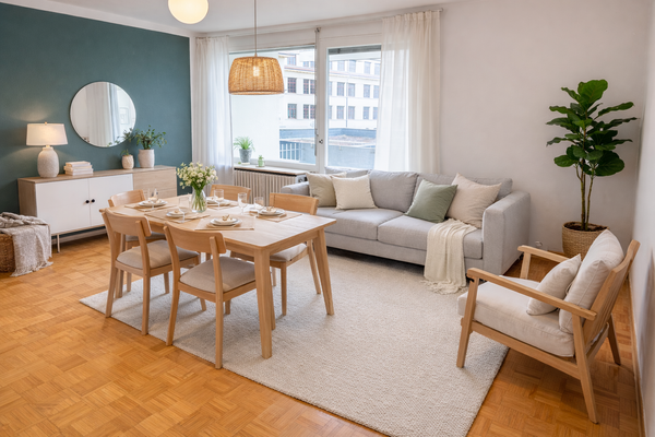 Wohn-/Essbereich, virtuelle Darstellung