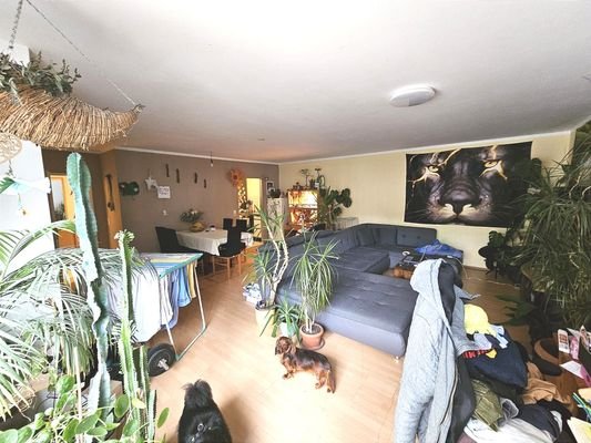 Wohnzimmer mit Zugang zur Küche