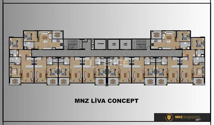 New Apartments in Mersin with a Pool and Modern Landscaping