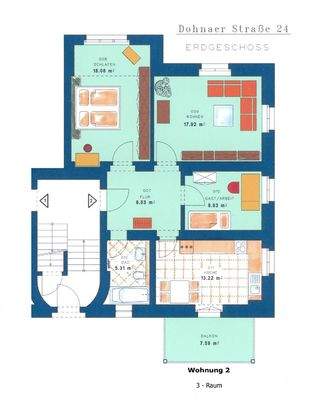Grundriss Wohnung 2 - EG