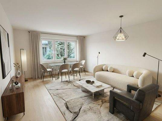 im hellen Wohnzimmer 