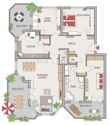 Grundriss der Wohnung