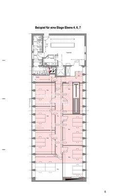 Grundriss Ebene 4, 6, 7