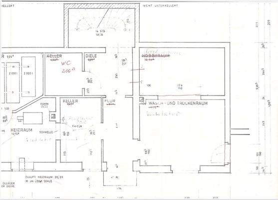Grundriss Eingangsetage Keller