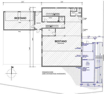 Grundrissplan mit Anbau (Erdgeschoss)