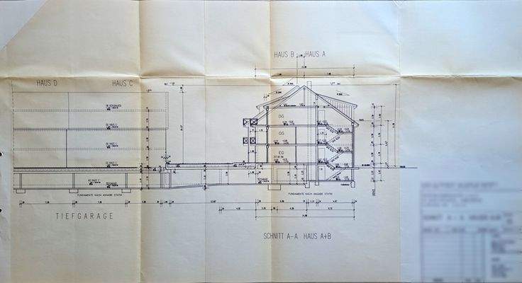 Grundriss Schnitt A-A Haus A+B