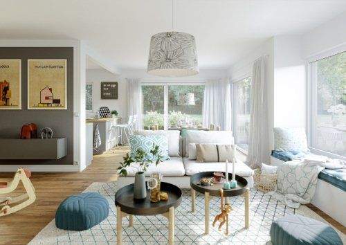 Wohntraum in Weiß und Blau