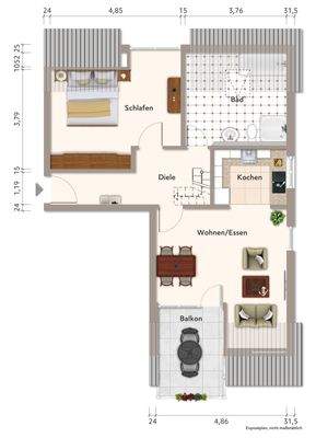 Grundriss-Skizze, Ebene 1
