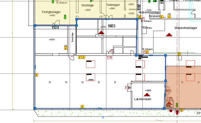 Halle West mit Lackierraum