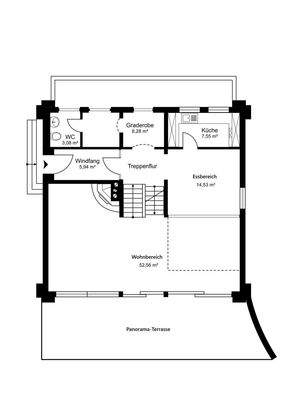 Grundrissplan Erdgeschoss Nr. 3a