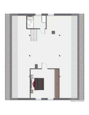 Grundriss Dachgeschoss möbliert