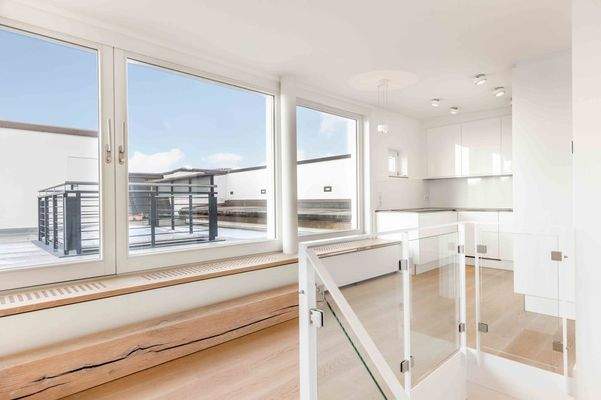 Ausblick auf die Dachterrasse