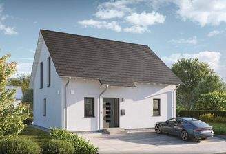 Hausansicht Eingang Satteldach