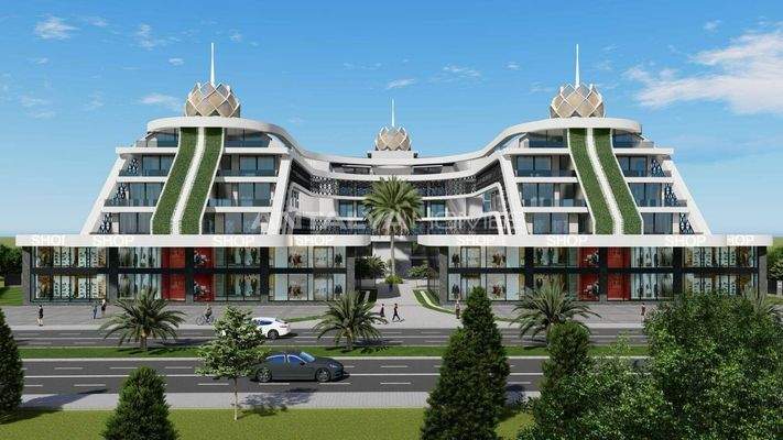 Commercial Properties on a Busy Road in Alanya