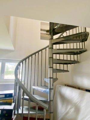 Wendeltreppe in den Schlafbereich Gästehaus