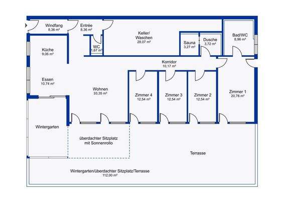 Grundriss ohne Möblierung