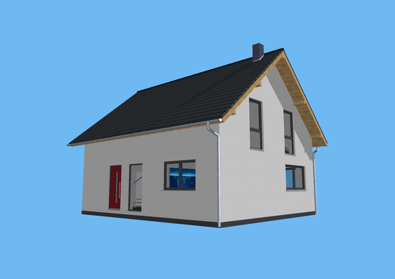 und einem Treppenaufgang mit einem Langfenster