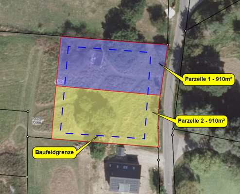 Lageplan mit Baufeldbegrenzung