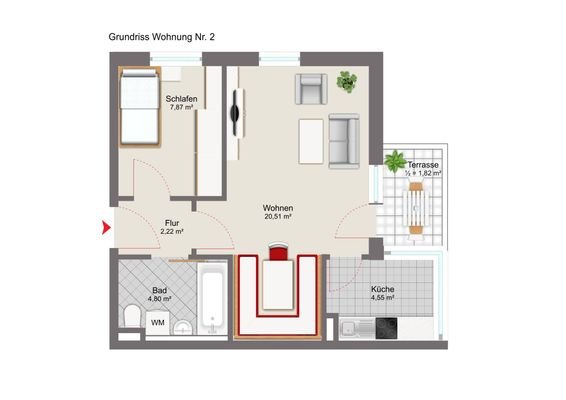 Grundriss Wohnung Nr. 2