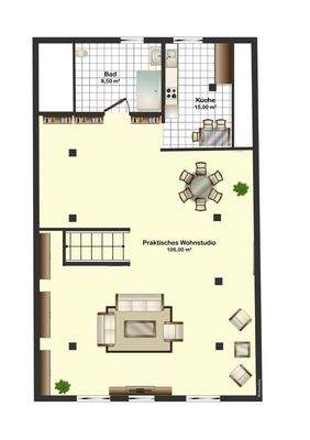 Grundriss Obergeschoss - Studio