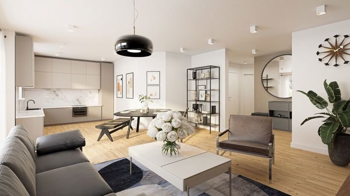 Wohnzimmer  Wohnung 2 im Gebäude 2