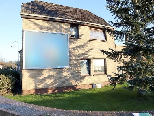 Hausansicht seitlich Werbeplakat