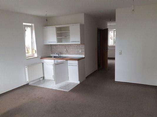 Wohnzimmer mit Einbauküche