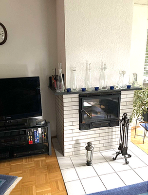 gemauerter Kamin Wohnzimmer