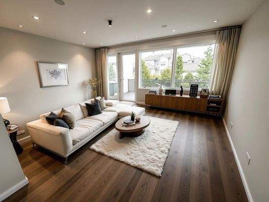 Wohnbereich von KI virtuell bearbeitet