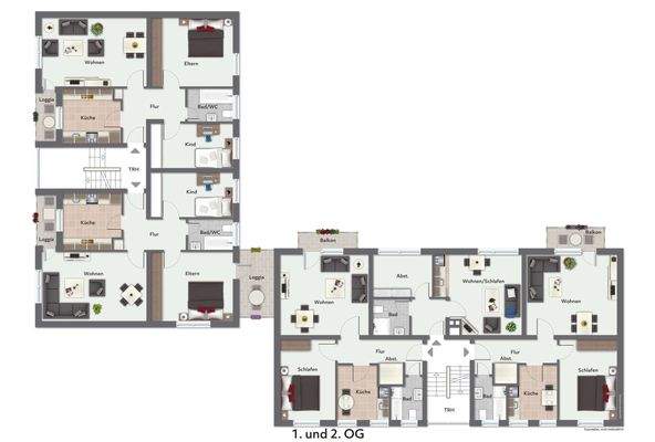 Grundriss 1. OG, 2.OG