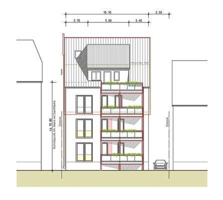 Ansicht Westen gem. Planung